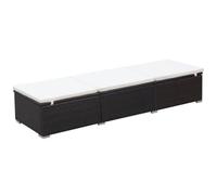 vidaXL Tumbona de ratán sintético con cojín para jardín exterior Marrón y crema