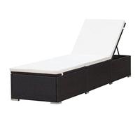 vidaXL Tumbona con cojín ratán sintético marrón, Tumbona reclinable, Cama de salón, Tumbona de jardín, salón Exterior, sofá Cama, Tumbona de Patio