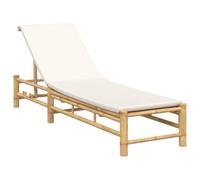 vidaXL Tumbona con cojines 55x199x30 cm bambú, cama solar, cama solar, cama lounge, tumbona, chaise lounge, sillón chaise, tumbona de exterior