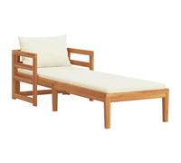 vidaXL Tumbona con Cojines Crema Madera Maciza de Acacia