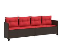 vidaXL Tumbona con Cojines, Sofá Exterior Descanso, Tumbona de Jardín, Mueble Asiento para Patio Terraza Balcón, Ratán Sintético Marrón