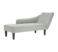 vidaXL Chaise Longue con reposabrazos Derecho Terciopelo Gris Claro, sillón, diván, Silla de salón, sofá Silla, Tumbona, sofá de salón, diván de salón