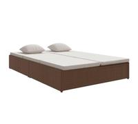 vidaXL Tumbona Convertible Sofá Cama Jardín Patio Mueble Salón Terraza Balcón Decorativa Cocina con Cojines de Ratán Sintético Marrón