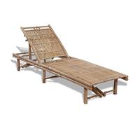 vidaXL Tumbona Ajustable de Jardín de Bambú Mueble Hamaca Lounger 3 Posiciones