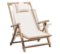 Vidaxl tumbona de exterior de bambú