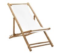 vidaXL Tumbona de jardín de bambú y lona