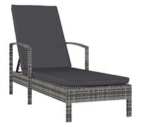 vidaXL Tumbona de Jardín con Reposbrazos Hamaca con Apoyabrazos de Pisicna Tomar Sol Diván de Patio Ratán Sintético Gris