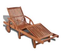 vidaXL Tumbona de Jardín con Ruedas Regulable Hamaca Madera Maciza de Acacia