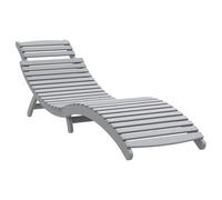 vidaXL Tumbona de Madera Maciza de Acacia Gris 184x55x64 cm, Tumbona de Exterior, Tumbona de jardín, Tumbona de Madera Maciza, Tumbona de terraza