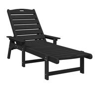 vidaXL Tumbona de Negra 53x162x98.5 cm HDPE