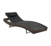 vidaXL Tumbona Ratán Sintético y Textileno Marrón/Negra Muebles Terraza Jardín