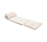 Vidaxl tumbona de suelo plegable microfibra crema