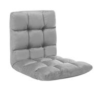 Vidaxl tumbona de suelo plegable microfibra gris