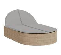 vidaXL Tumbona doble con cojines ratán sintético Beige