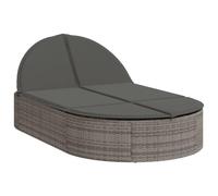 vidaXL Tumbona Doble con Cojines ratán sintético Gris