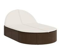 vidaXL Tumbona doble con cojines ratán sintético marrón