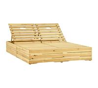 vidaXL Tumbona Doble Hamaca Playa Piscina Cama Terraza Patio Balcón Jardín Cómodo Relajante Chaise Longue Verde Madera de Pino Impregnada