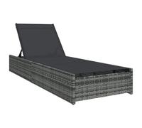 vidaXL Tumbona Gris 60x200x27 cm Poliratán