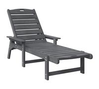 vidaXL Tumbona Gris Claro 53x162x98.5 cm HDPE