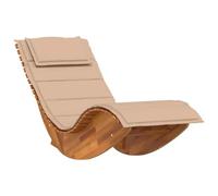 vidaXL Tumbona Mecedora con cojín de Madera Maciza de Acacia, Cama Solar, Cama Solar, diván, Tumbona, Tumbona de jardín, Cama de día, Chaise Lounge