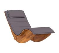 vidaXL Tumbona Mecedora con cojín de Madera Maciza de Acacia, Cama Solar, Cama Solar, diván, Tumbona, Tumbona de jardín, Cama de día, Chaise Lounge