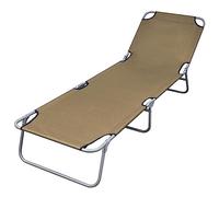 vidaXL Tumbona plegable con respaldo ajustable gris topo