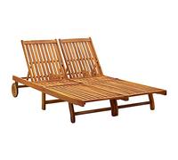 vidaXL Tumbonas 2 Personas Hamaca Doble Cama Salón Diván Asiento Piscina Playa Jardín Patio Terraza Balcón Exterior Muebles Madera Maciza de Acacia