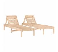 vidaXL Tumbonas 2 uds, Sillones con Respaldos Ajustables, Tumbonas de Listones, Asientos para Piscina Jardín Patio, Madera Maciza de Pino