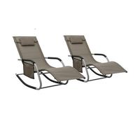 Vidaxl tumbonas 2 unidades textilene gris taupe y gris