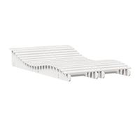 vidaXL Tumbonas Madera Maciza de Pino Blanco 2 Unidades 205x60x31,5 cm