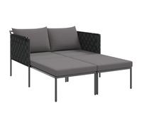 vidaXL Tumbonas con Cojines 2 uds Acero Antracita 115x153x69,5 cm