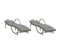 vidaXL Tumbonas con Cojines 2 Unidades ratán sintético Beige