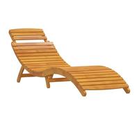 vidaXL Tumbona de 3 piezas con mesa auxiliar de madera maciza de acacia