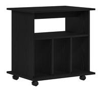 vidaXL Unidad de Almacenamiento con Ruedas 60 x 45 x 55 cm en Madera de Roble Negro. Estantes Independientes para la Oficina, la Sala de Estar y el Dormitorio. Soluciones Modernas para Documentos y