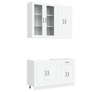 vidaXL Unidad de Cocina Kalmar 4 uds. Blanco Madera de ingeniería