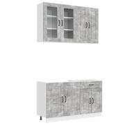vidaXL Unidad de Cocina Kalmar 4 uds. Gris Hormigón
