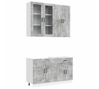 vidaXL Unidad de Cocina Kalmar 4 uds. Gris Hormigón