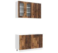 vidaXL Unidad de Cocina Kalmar 4 uds. Madera Envejecida