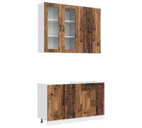 vidaXL Unidad de Cocina Kalmar 4 uds. Madera Envejecida