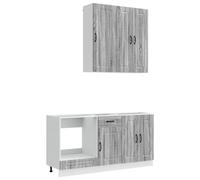 vidaXL Unidad de Cocina Kalmar 5 pcs Sonoma Gris Madera de ingeniería, Armario de Cocina, solución de Almacenamiento, Organizador Moderno, Unidad de estantería, decoración para el hogar