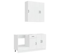 vidaXL Unidad de Cocina Lucca 5 uds. Blanco Brillante