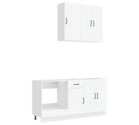 vidaXL Unidad de Cocina Lucca 5 pcs Blanco Madera de ingeniería, Mueble de Cocina, Armario de Almacenamiento, Moderno, Ajustable, Decorativo y ahorrador de Espacio