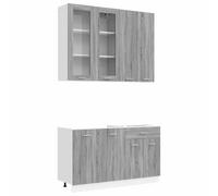vidaXL Unidad de Cocina Lyon 4 pcs Sonoma Gris Madera de ingeniería, Unidad de Almacenamiento, Armario Moderno, Funcional, Personalizable, Estantería Organizada