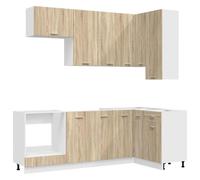 vidaXL Unidad de Cocina Lyon 8 pcs Roble Sonoma Madera de ingeniería, Mueble de Cocina Elegante, organización Moderna, solución de Almacenamiento, diseño Que Ahorra Espacio
