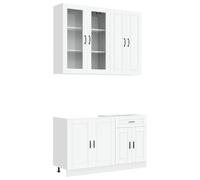 vidaXL Unidad de Cocina Porto 4 uds. Blanco Madera de ingeniería