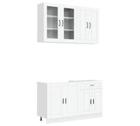 vidaXL Unidad de Cocina Porto 4 uds. Blanco Madera de ingeniería