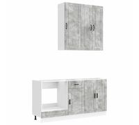 vidaXL Unidad de Cocina Porto 5 pcs Gris Hormigón Madera de ingeniería, Espacio de Cocina eficiente, diseño Moderno, Unidad Modular, Almacenamiento Premium o Montaje