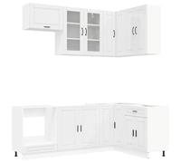 vidaXL Unidad de Cocina Porto 8 uds. Blanco Brillante