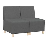 vidaXL Sofá Gris Oscuro 55 x 74 x 82 cm, Set de 2. Tapicería Moderna de Tela, Estructura de Madera de ingeniería, Patas llamativas, diseño Atractivo, Material Que Respira. Muebles para Interiores, s