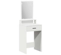 vidaXL Unidad de Tocador Contemporánea Blanca de MDF Cajón de Almacenamiento y Espejo para Maquillaje y Cuidado Personal Estilo Duradero Fácil de Limpiar Ideal para Adultos Muebles de Diseño M